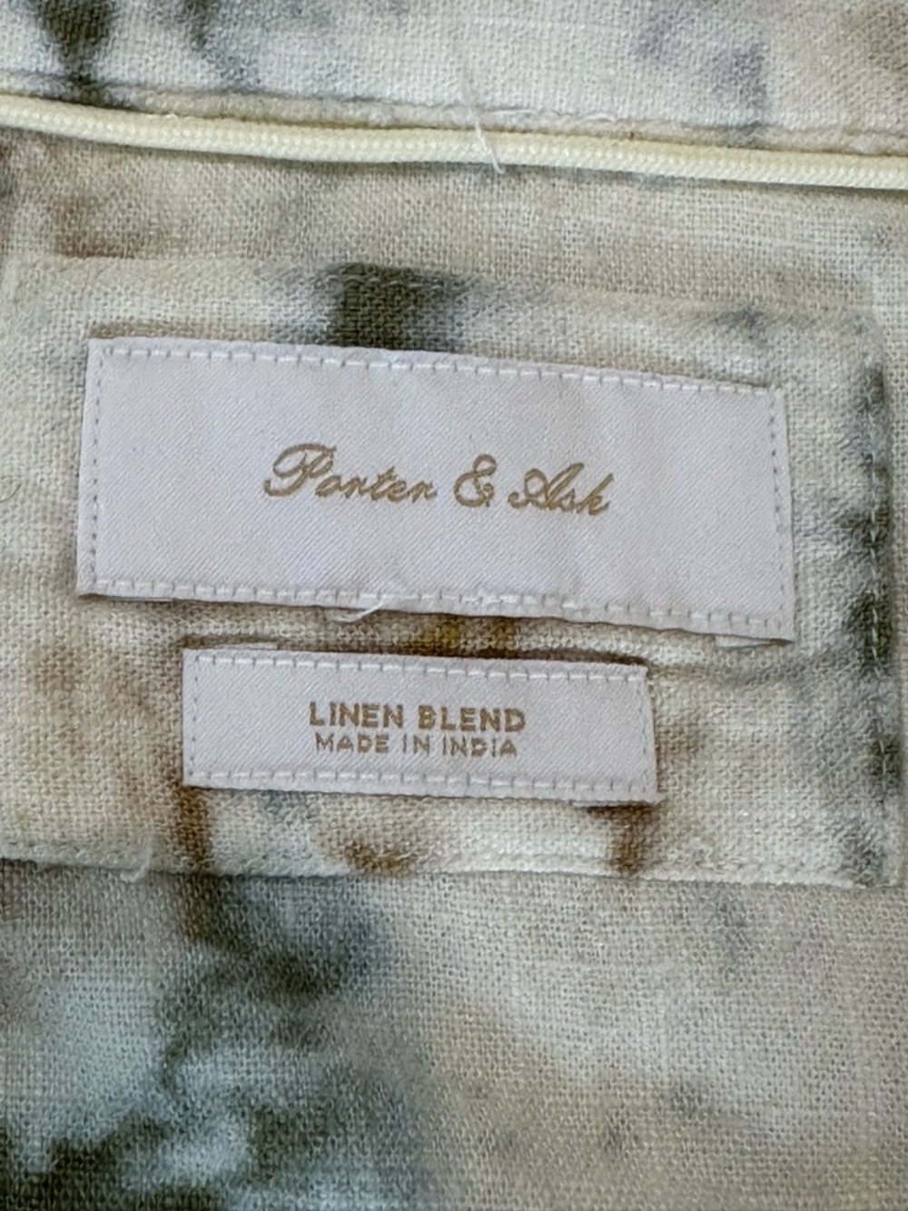 New Porter &Ash Linen Blend Floral Botton Down Shirt Men's L - Picture 8 of 14